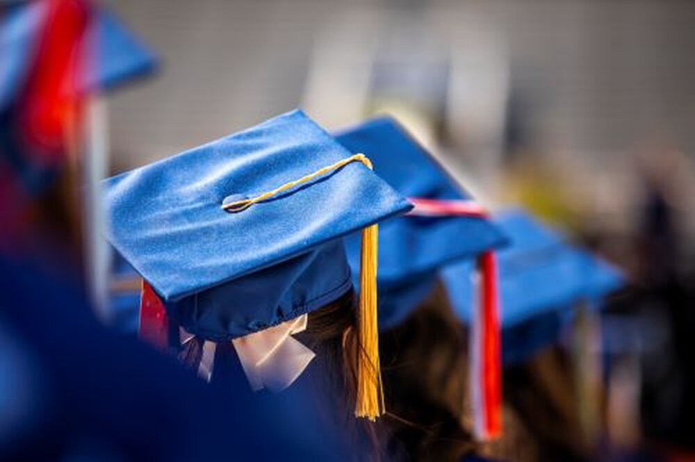 image of graduation caps